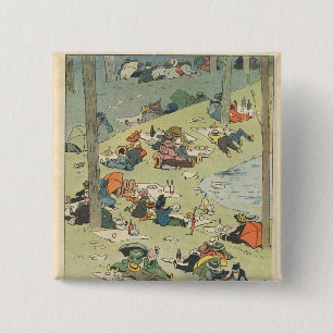 Uitoefening van de culinaire kunsten vierkante button 5,1 cm