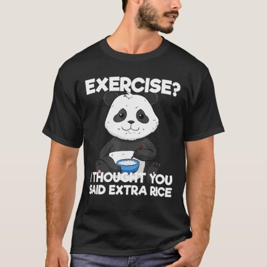 Uitoefening van extra rijsttraining in Panda Pun-t T-shirt (Voorkant)
