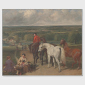 Uitoefening van koninklijke paarden (paardenkunst) cadeaupapier (Vlak)