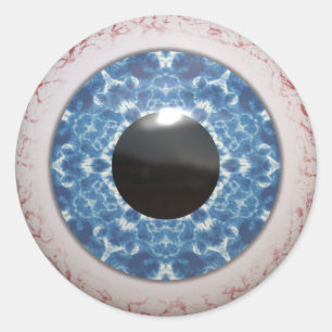 Uitpuilend bloeddoorlopen blauw oog ronde sticker