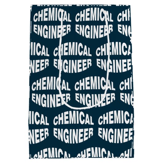 Uitpuilende Witte Chemische Engineer Tekst Medium Cadeauzakje (Achterkant)