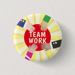 Uitreiking onderscheiding teamwork werknemer erken ronde button 3,2 cm