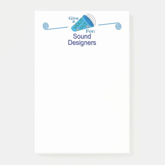 Uitroep voor geluidsontwerpers post-it® notes (Voorkant)