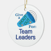 Uitroep voor teamleiders keramisch ornament (Links)