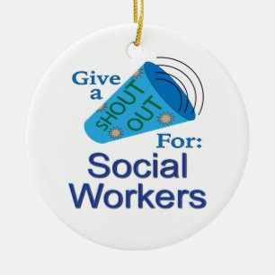 Uitroep voor werknemers in de sociale sector keramisch ornament