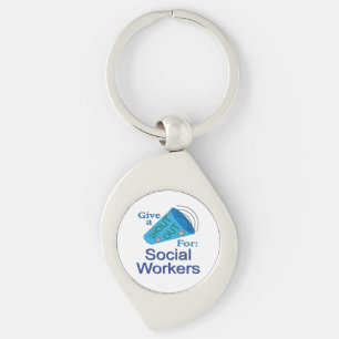 Uitroep voor werknemers in de sociale sector sleutelhanger