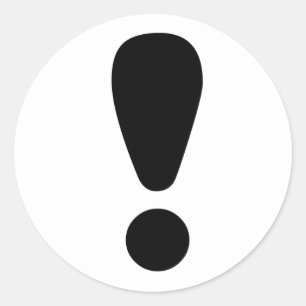 Uitroepteken Ronde Sticker