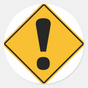 Uitroepteken! Ronde Sticker