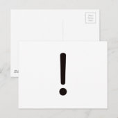 Uitroepteken! Zwart Rood Briefkaart (Voorkant / Achterkant)