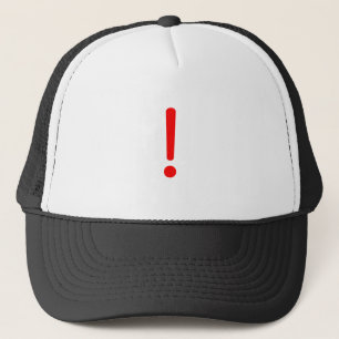 Uitroepteken! Zwart Rood Trucker Pet