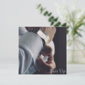 Uitrusten vrijgezellenfeest uitnodiging (Staand voorkant)