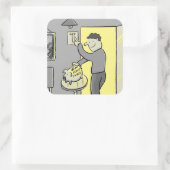 Uitschakelen van lampje Energiebesparend vierkant  Vierkante Sticker (Tas)