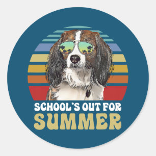Uitscholen voor de Nederlandse zomer Kooikerhondje Ronde Sticker