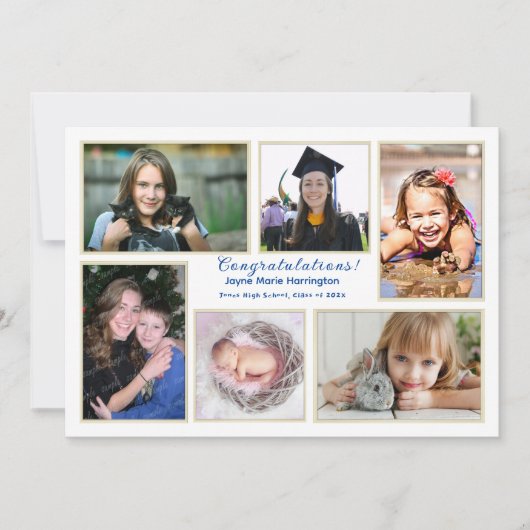 Uitsluitend bekendmaking afstuderen Photo Collage Kaart (Voorkant)