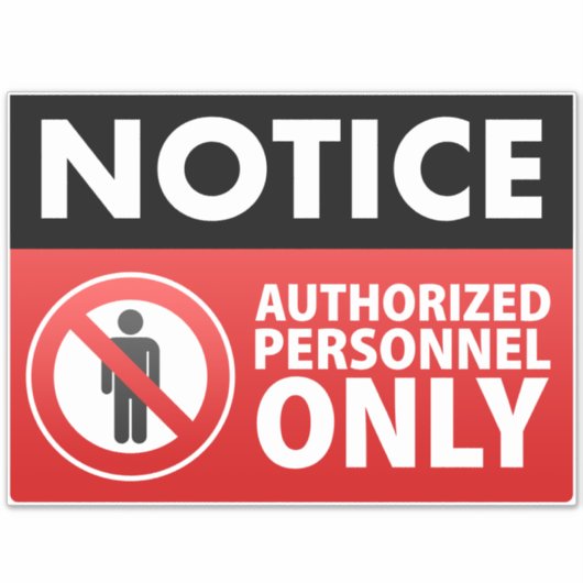 Uitsluitend bevoegd personeel sticker (Voorkant)