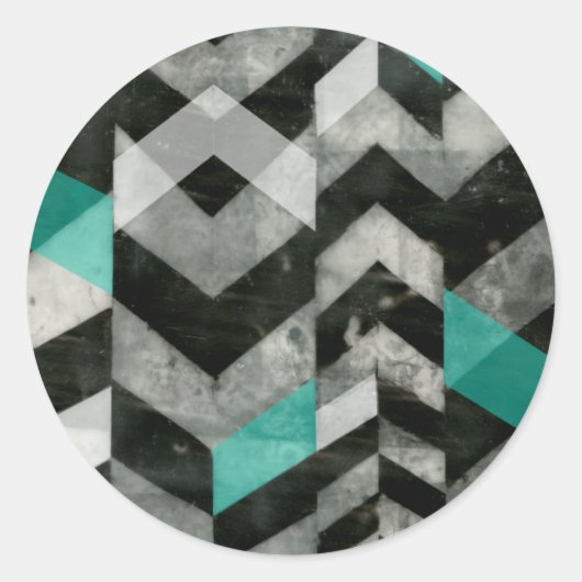 Uitsluiting Chevron II Ronde Sticker (Voorkant)