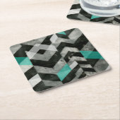 Uitsluiting Chevron II Vierkante Kartonnen Onderzetter (Schuin)