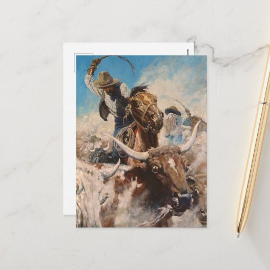 Uitsluiting door Newell Convers Wyeth Feestdagenkaart (Voorkant / Achterkant in situ)