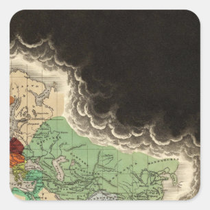 Uitsluiting van het Rijk van Kublai Khan 1294 AD Vierkante Sticker