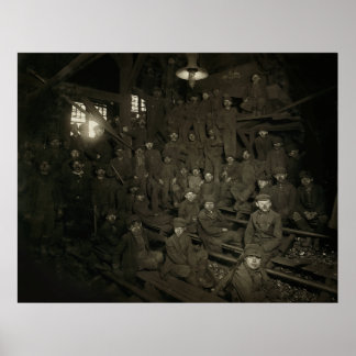 UITSPLITSEN - PENNSYLVANIË - STEENKOOL MINE 1911 POSTER