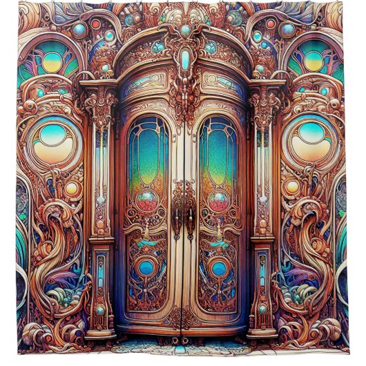 Uitstapjes vanaf het garderobe douchegordijn (Voorkant)