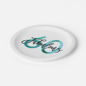 Uitstekend 60e | Elegante Blauwgroen groene verjaa Papieren Bordje (Gekanteld)