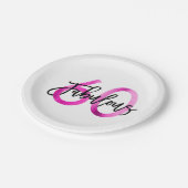 Uitstekend 60e | Moderne chique elegante roze verj Papieren Bordje (Gekanteld)