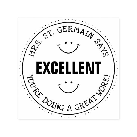 Uitstekend | Aangepaste leraren Zelfinktende Stempel (Design)