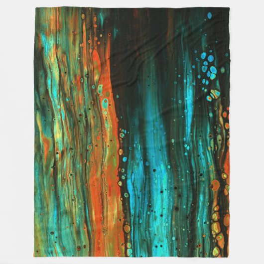 *~* Uitstekend Abstract uniek zwart blauw Sinaasap Fleece Deken (Voorkant)