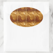 Uitstekend Afrikaanse kaart — Golden design Ovale Sticker (Tas)