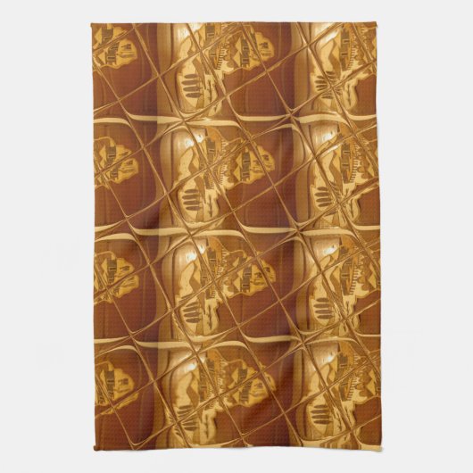 Uitstekend Afrikaanse kaart — Golden design Theedoek (Verticaal)