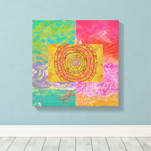 Uitstekend Aztec-ontwerp Canvas Afdruk (Insitu (Houten vloer))