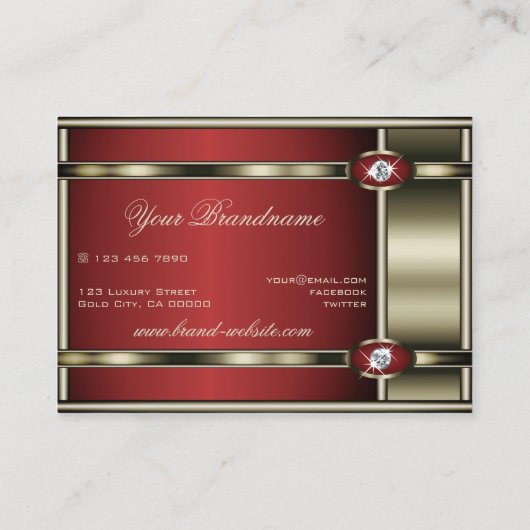 Uitstekend chroomeffect met donkere rode gradiënt visitekaartje (Achterkant)