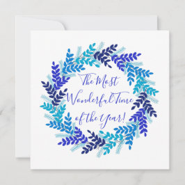 Uitstekend jaar Elegant Blue Kerstmis Feestdagenkaart