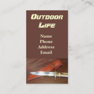 Uitstekend jachtmes met Hoesje van leder Visitekaartje