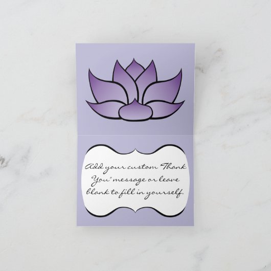Uitstekend Lotus in Paars dankt u kaardt Bedankkaart (Binnen)