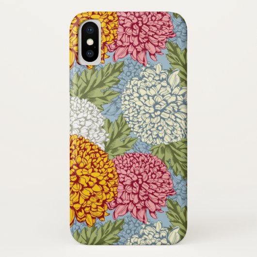 Uitstekend patroon met chrysanten Case-Mate iPhone case (Achterkant)