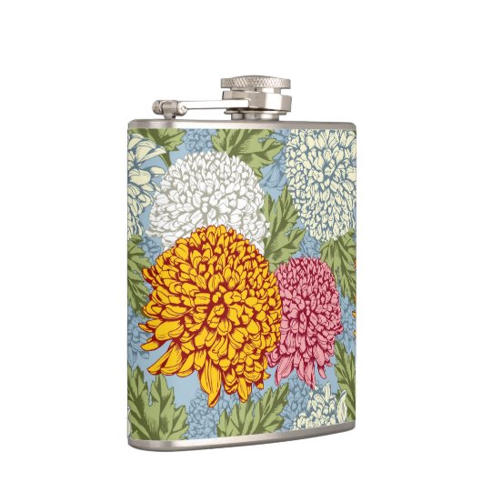 Uitstekend patroon met chrysanten heupfles (Rechts)