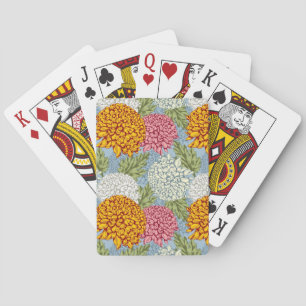 Uitstekend patroon met chrysanten pokerkaarten