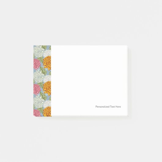 Uitstekend patroon met chrysanten post-it® notes (Voorkant)