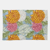 Uitstekend patroon met chrysanten theedoek (Horizontaal)