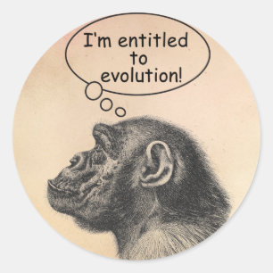 Uitstekend recht op evolutie van Ape Ronde Sticker
