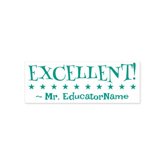 "UITSTEKEND!" Rubberstempel Zelfinktende Stempel (Design)