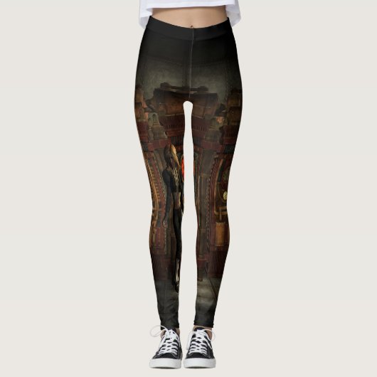 Uitstekend steampunkontwerp leggings (Voorkant)