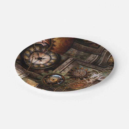 Uitstekend steampunkontwerp papieren bordje (Gekanteld)