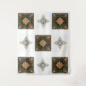 Uitstekend symmetrisch ontwerp op wandtapijtstof. wandkleed (Voorkant)