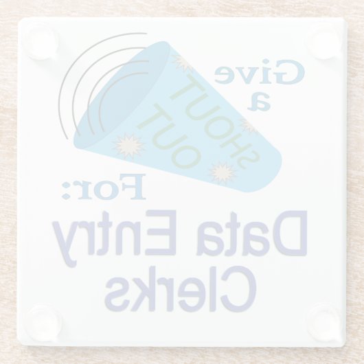 Uitstekend voor Data Entry Clerings Glazen Onderzetter (Achterkant)