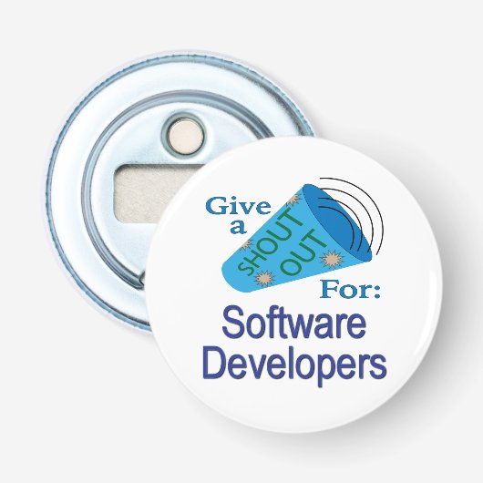 Uitstekend voor softwareontwikkelaars button flesopener (Voorkant)
