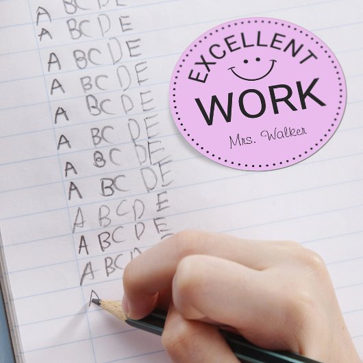 Uitstekend werk | Aangepaste leraren Ronde Sticker
