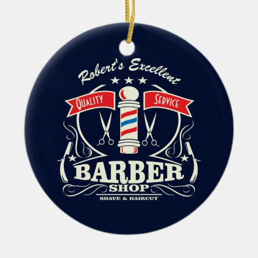 Uitstekende barber Winkelstylist Shave Keramisch Ornament (Voorkant)